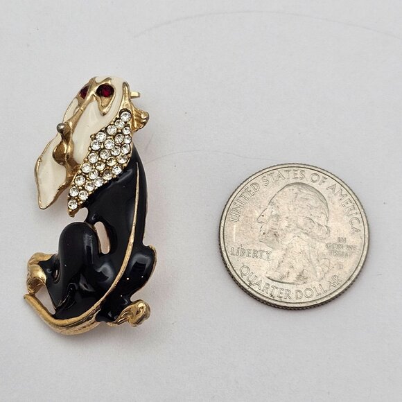 Vtg Brooch & Earrings Bassett Hound Dog 70s Classy Elegant Statement Jewelry Set - Picture 13 of 16